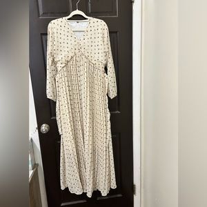 Chiffon maxi dress with polka dots